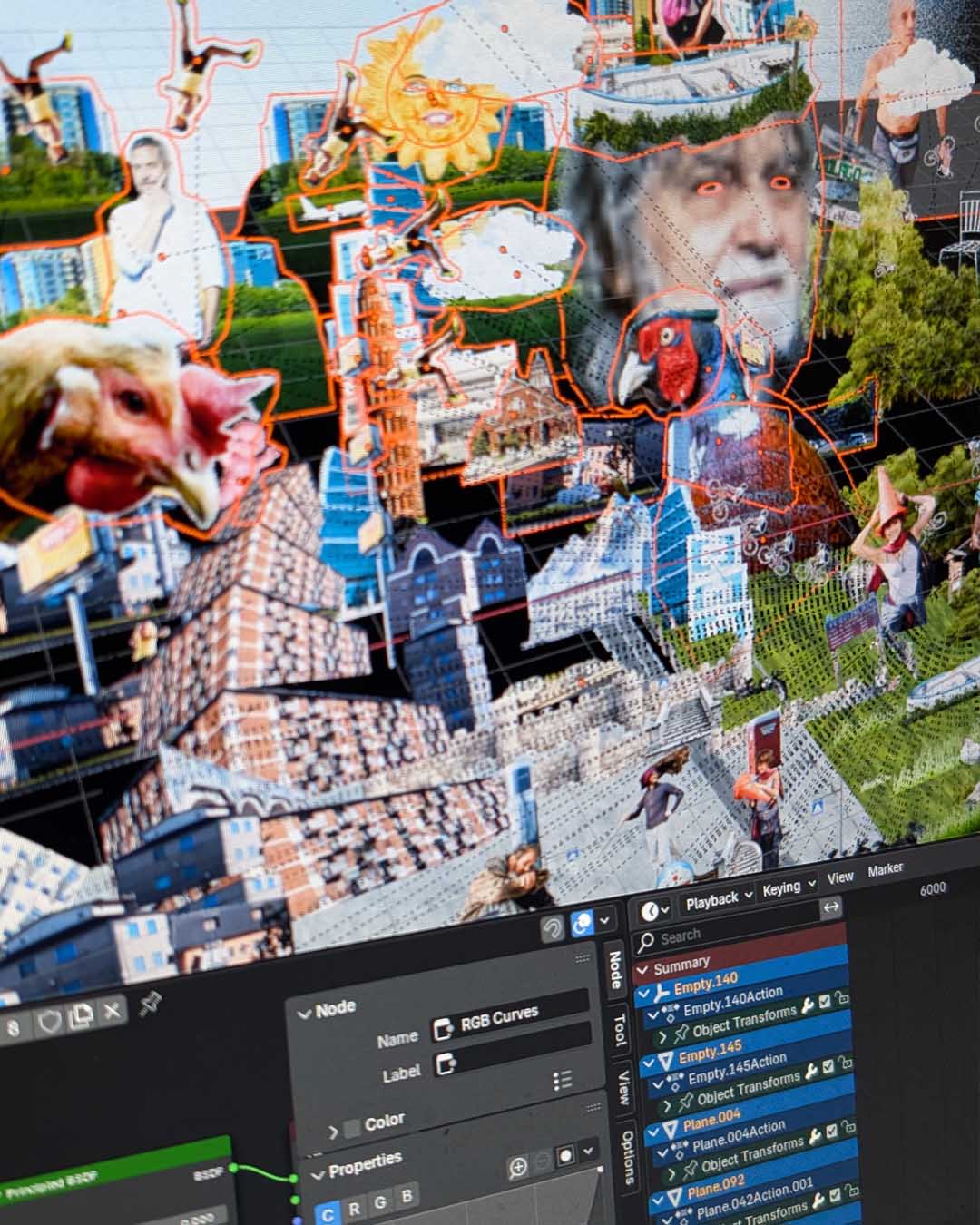 Close-up of students working in Blender during the workshop at Brera Art High School