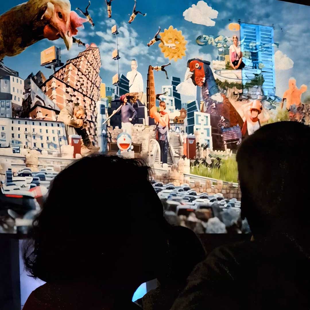Close-up of the video installation at Cascinet created by Gianluca Abbate and Brera Art High School students