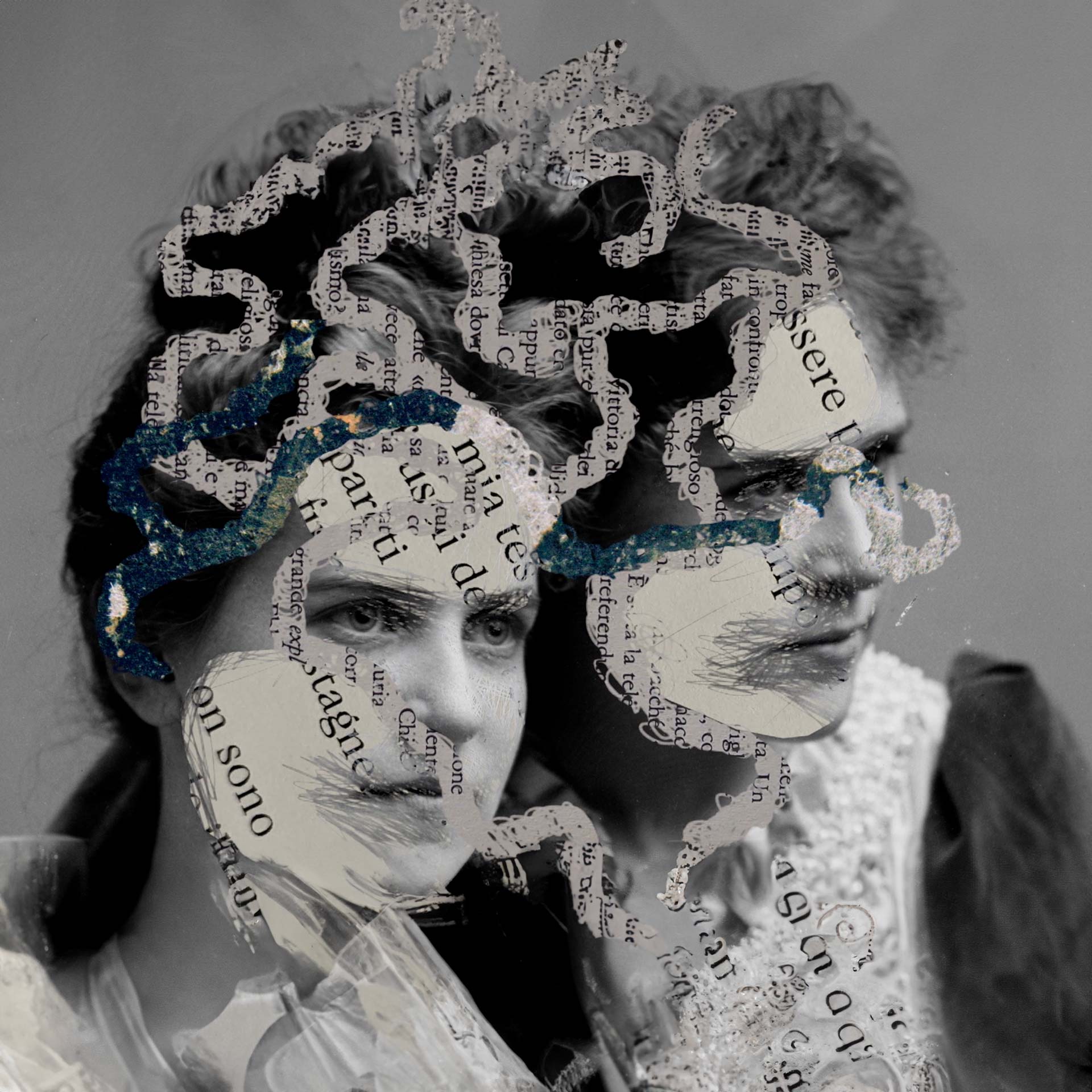 Animated drawing on archival materials using mixed techniques for the Visionaria project.
